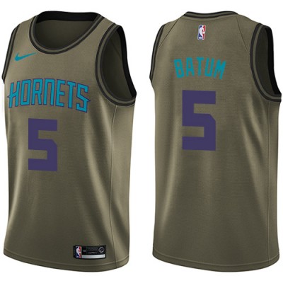 Nike Charlotte Hornets #5 Nicolas Batum Green Salute to Service Youth NBA Swingman Jersey